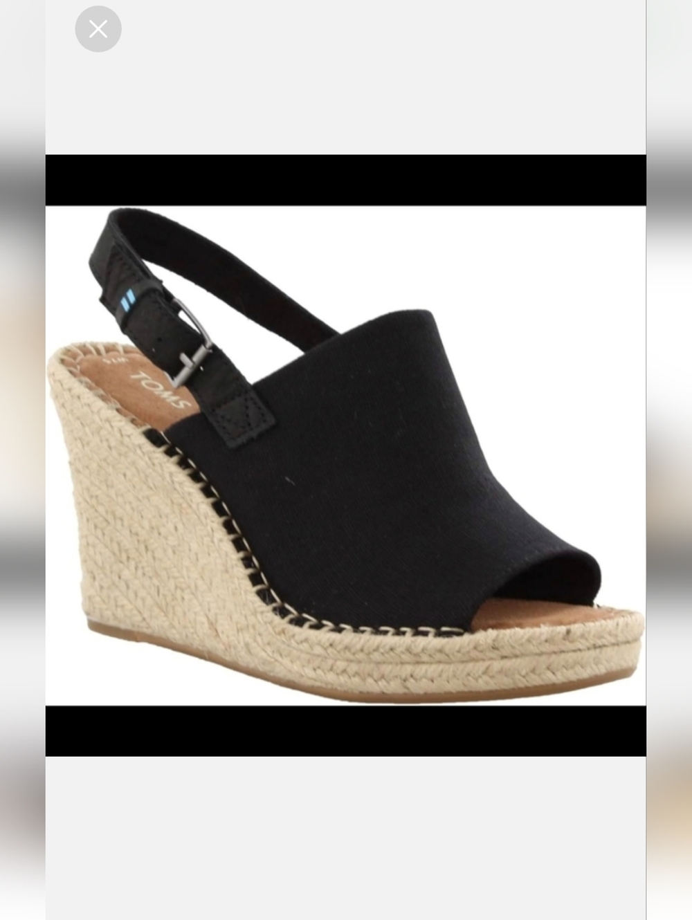 TOMS Women's Monica Black Wedge Sandals